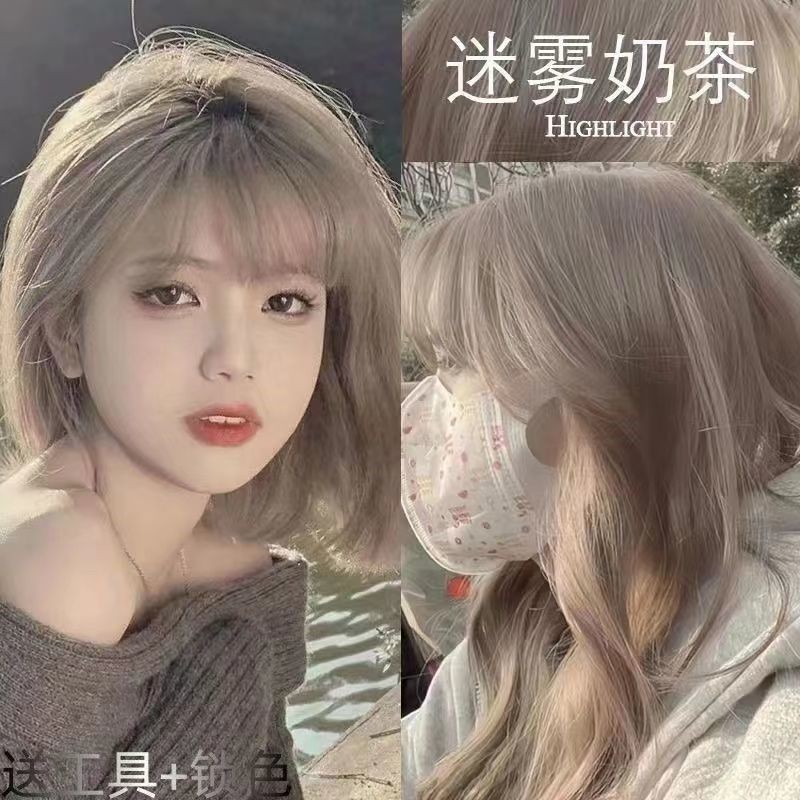 Mist Milk Tea Color Hair Dye 2024 Popular Color Whitening Non-Bubble ...