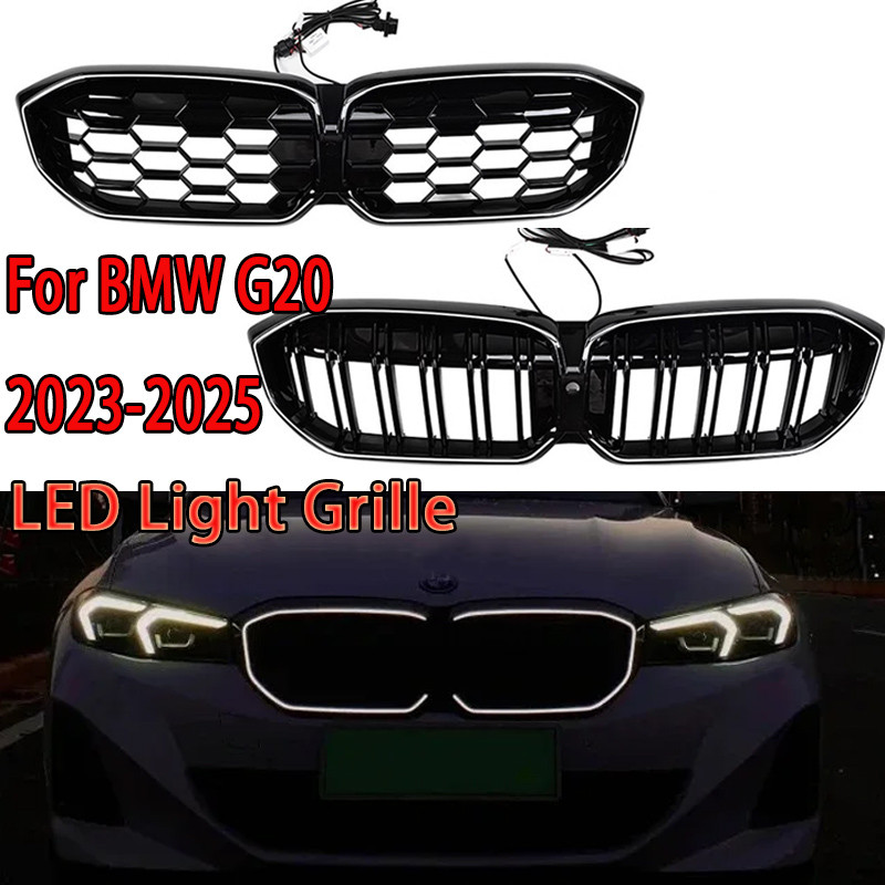 New BMW G20 LED Light Car Gloss Black Front Bumper Grille Daylight ...