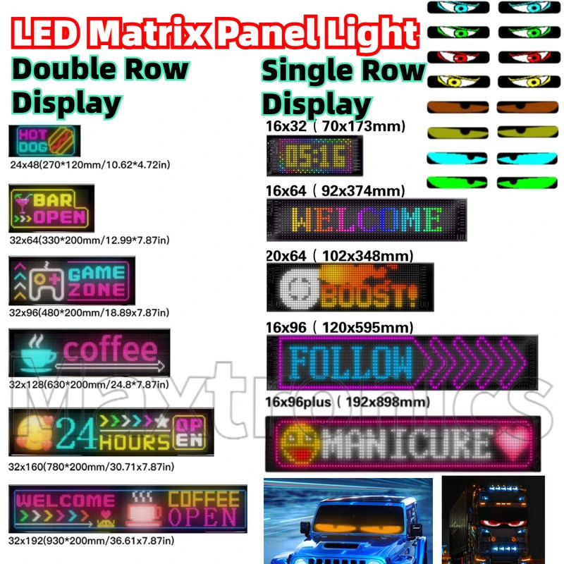 Multilingual Double/Single Row Scrolling LED Matrix Panel Light Smart ...