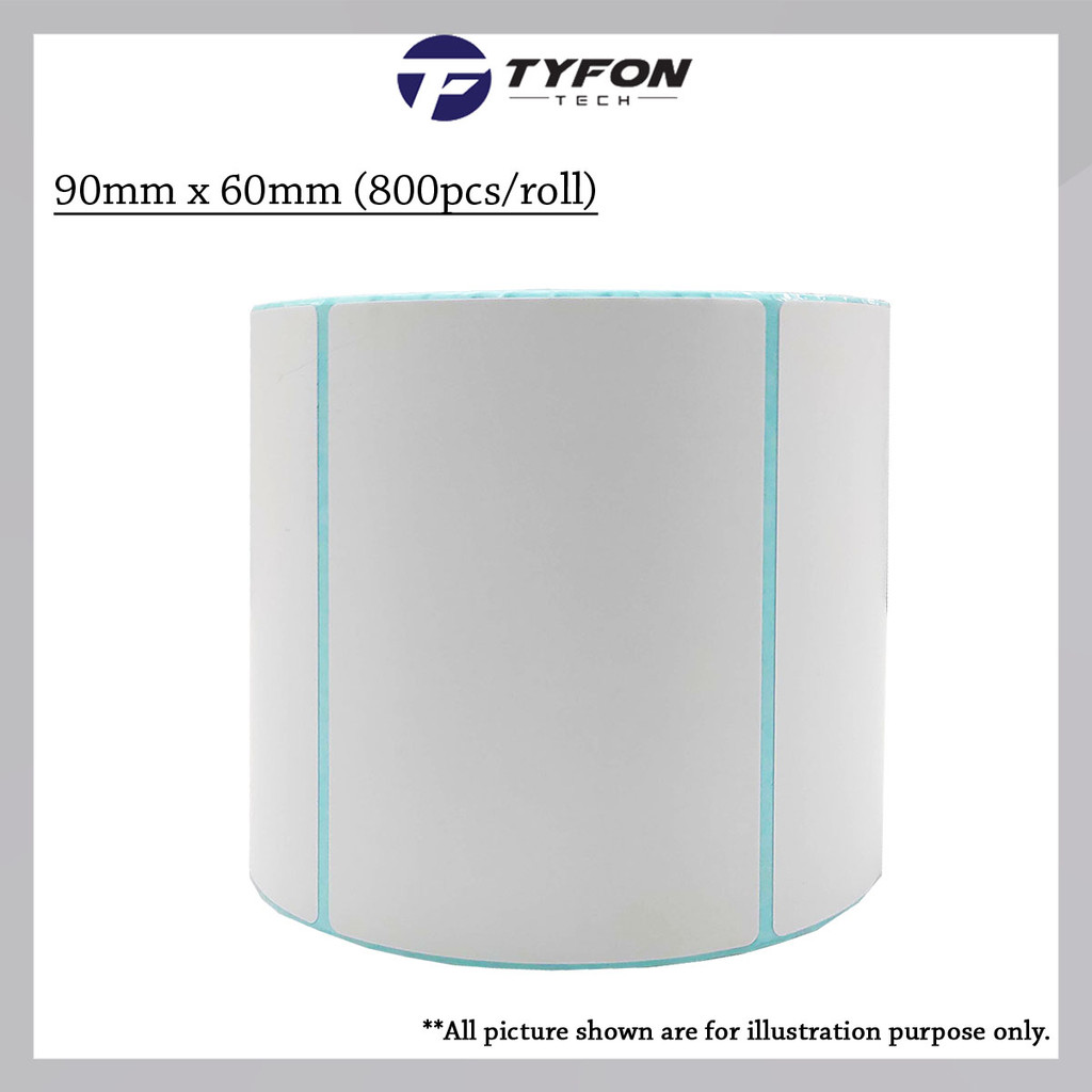 Blank Thermal Label Barcode Sticker 90mm x 60mm (800pcs/roll) | Shopee ...