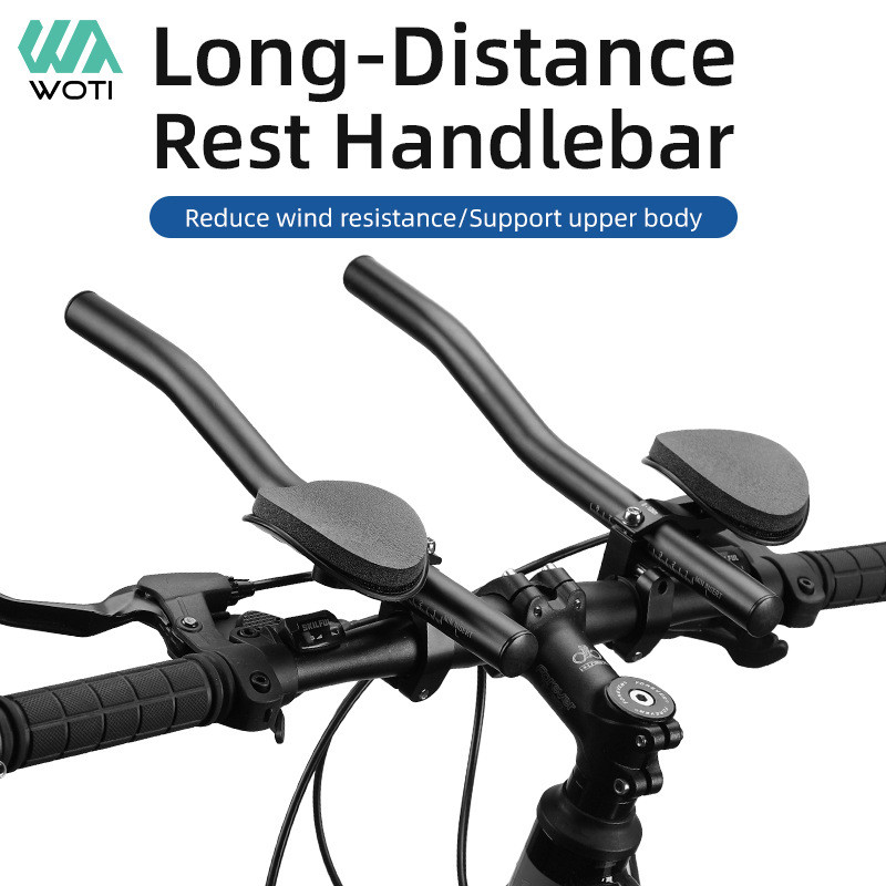 Aluminum Alloy Matte Bicycle Aero Bars, Split TT Handlebars for Road ...