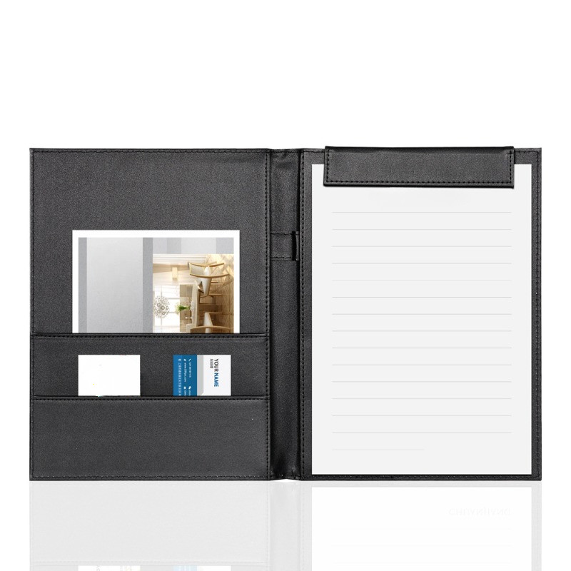 Magnetic Paper Folder Leather Clipboard Folder with Pockets Clip Folder ...