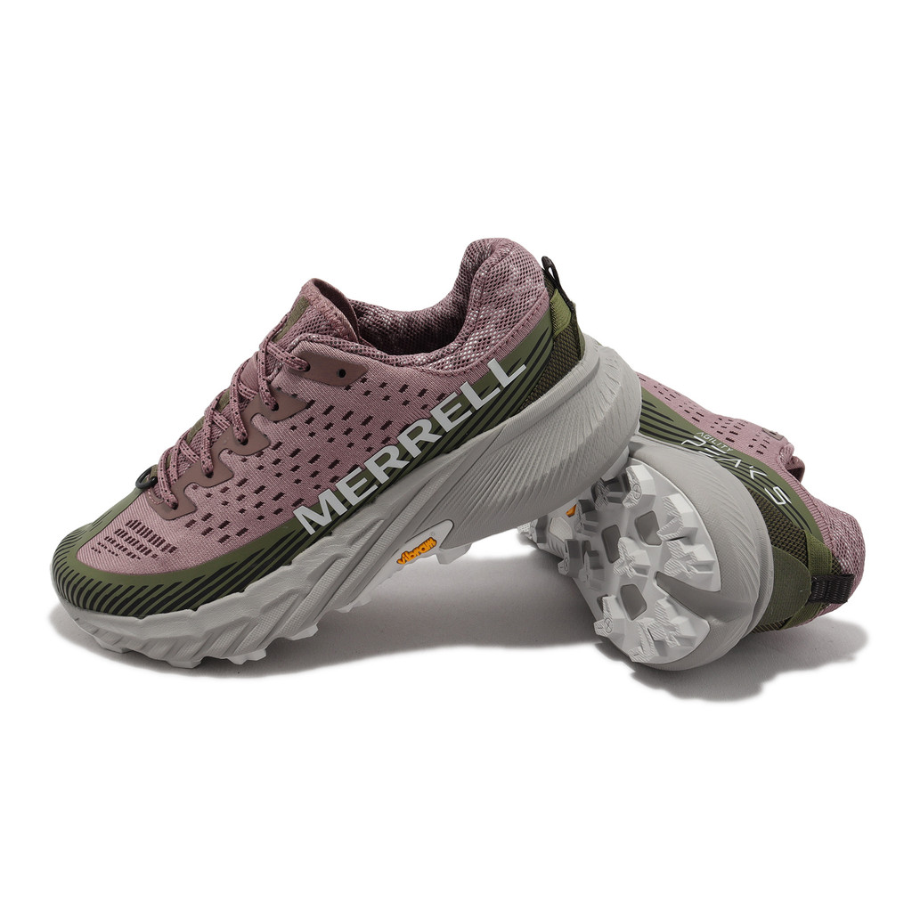 Merrell Hiking Shoes Agility Peak 5 Purple Green Cross Country Running ...