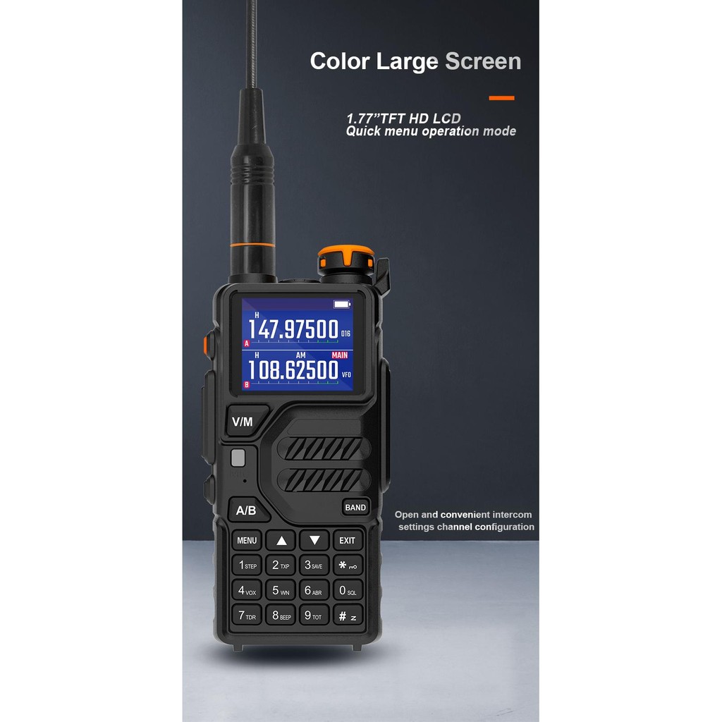 BAOFENG K5PLUS Talkie-walkie 10W Lot De 2 - UHF/VHF Avec FM Airband - 999 Canaux - Batterie 2500 MAh - Compatible CHIRP