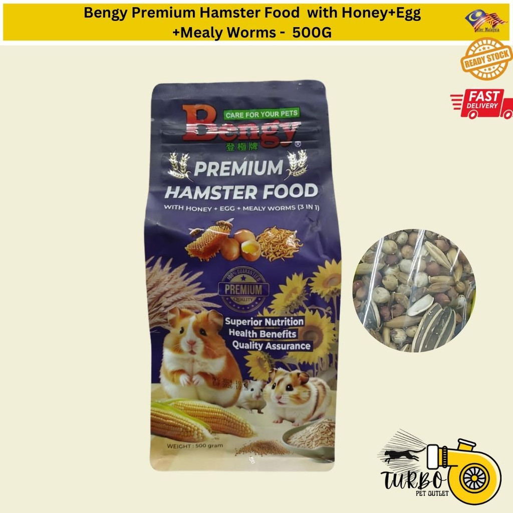 Bengy Premium Hamster Food with Honey+Egg+Mealy Worms - 500g | Shopee ...