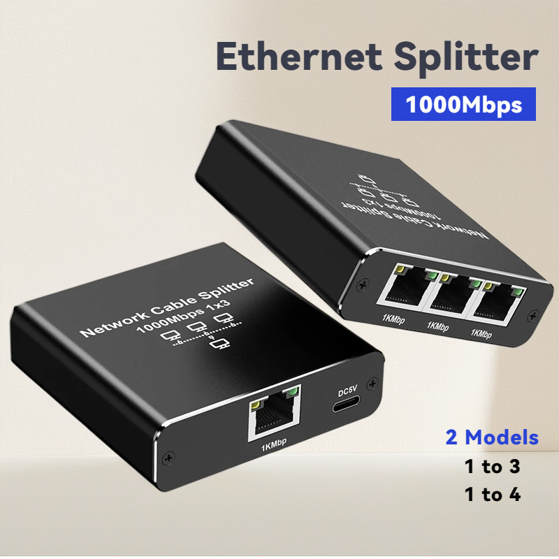 1000Mbps Ethernet Splitter 1 to 3/4 Gigabit RJ45 LAN Internet Splitter ...
