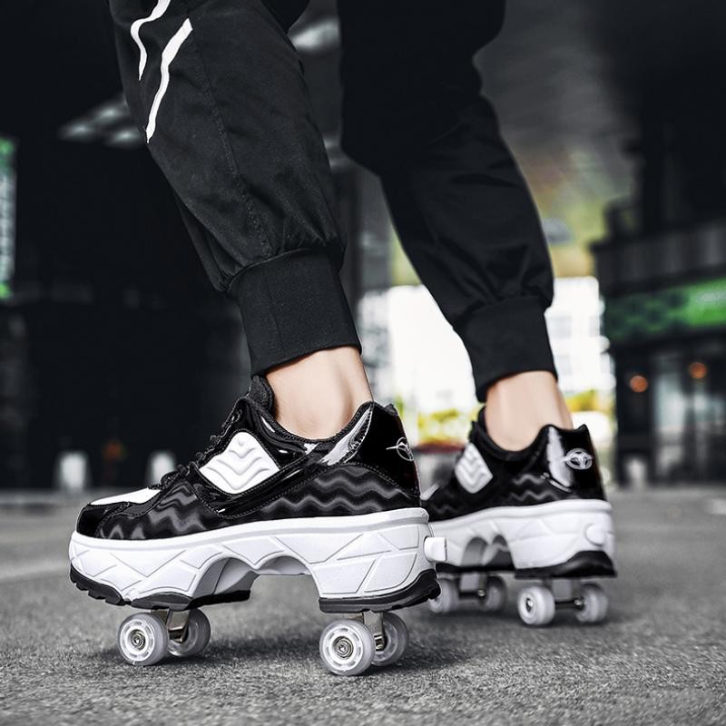 2025 Roller Skates Button Large Four-Wheel Skates With Front Brakes 34 ...