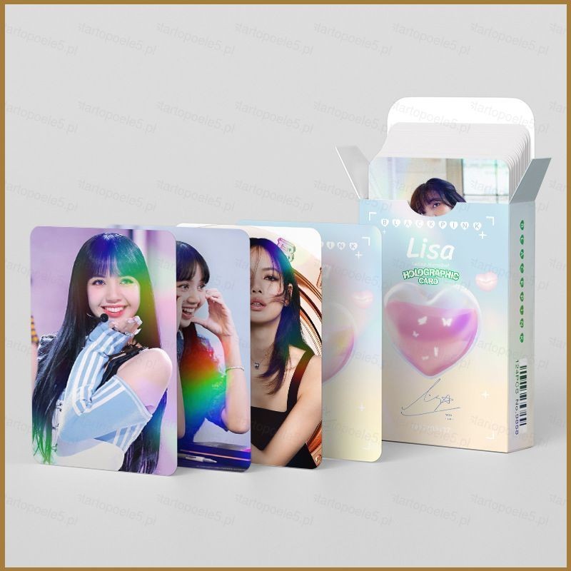 Sta5 124PCS/set BLACKPINK LISA stickers photo card double sided laser ...