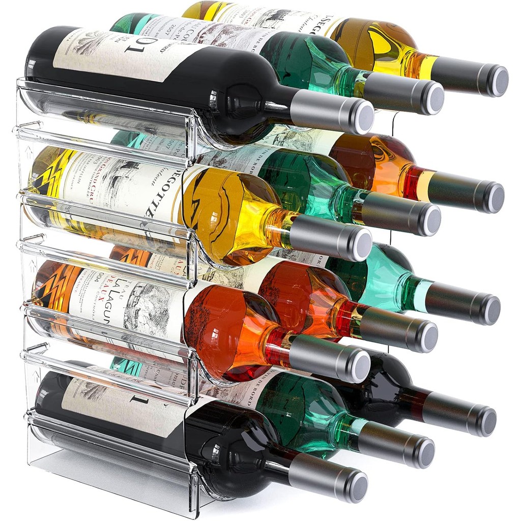 Plastic Water Bottle Organizer an Wine Rack Storage Holer,4 Tier 12 ...