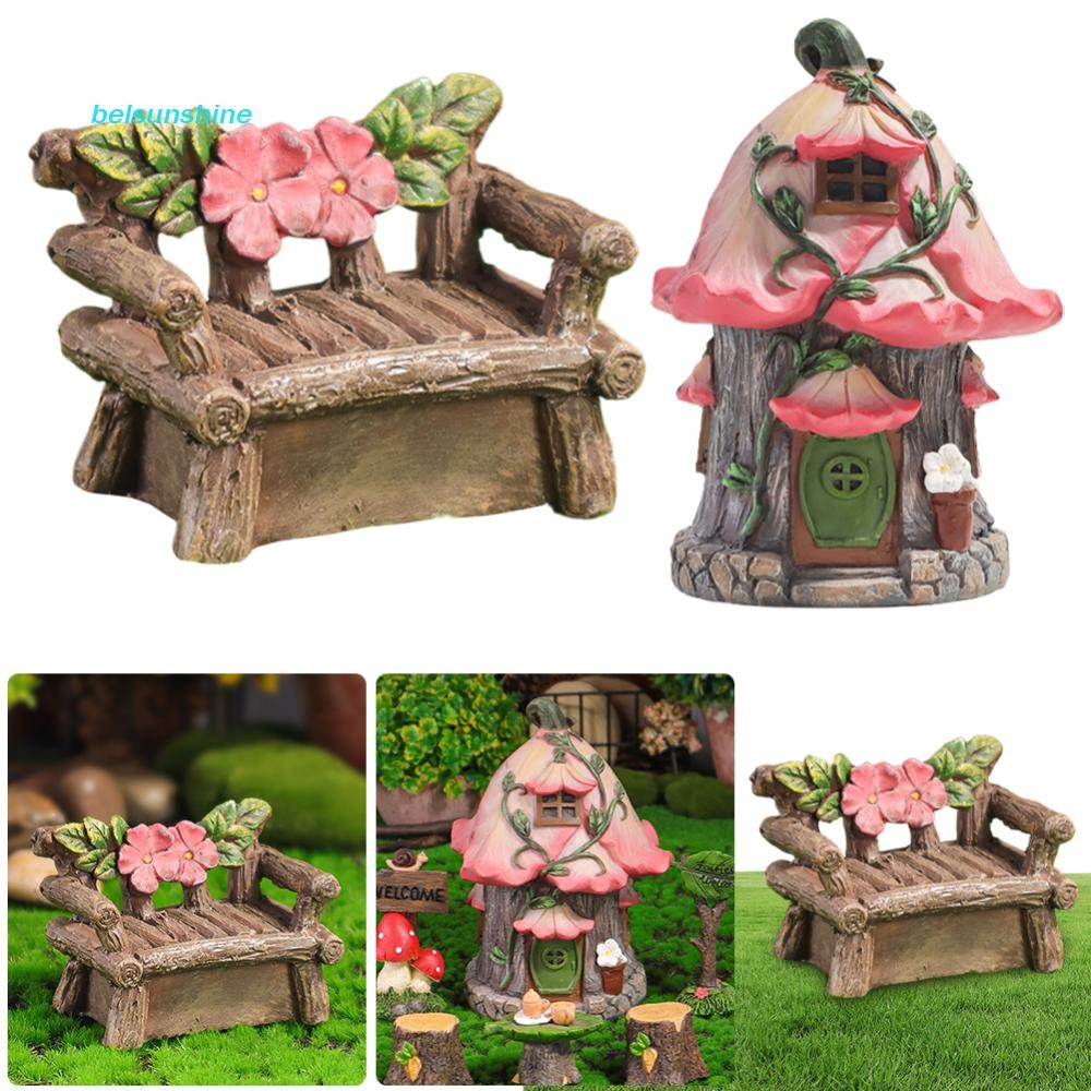 Fairy Garden Kits Resin Miniature Fairy House Chair Kit for Fairy ...