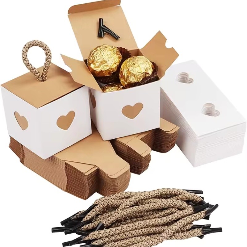 New Kraft Paper Heart Candy Chocolate Box Wedding Birthday Party Favor ...