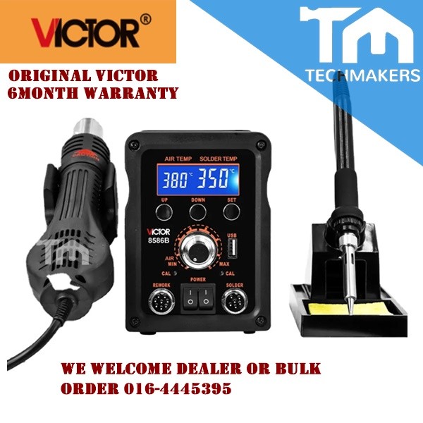 VICTOR ORIGINAL 8586B 8586 Soldering Station Solder Digital Display Hot Air Welding Station Portable Handheld Hot Air