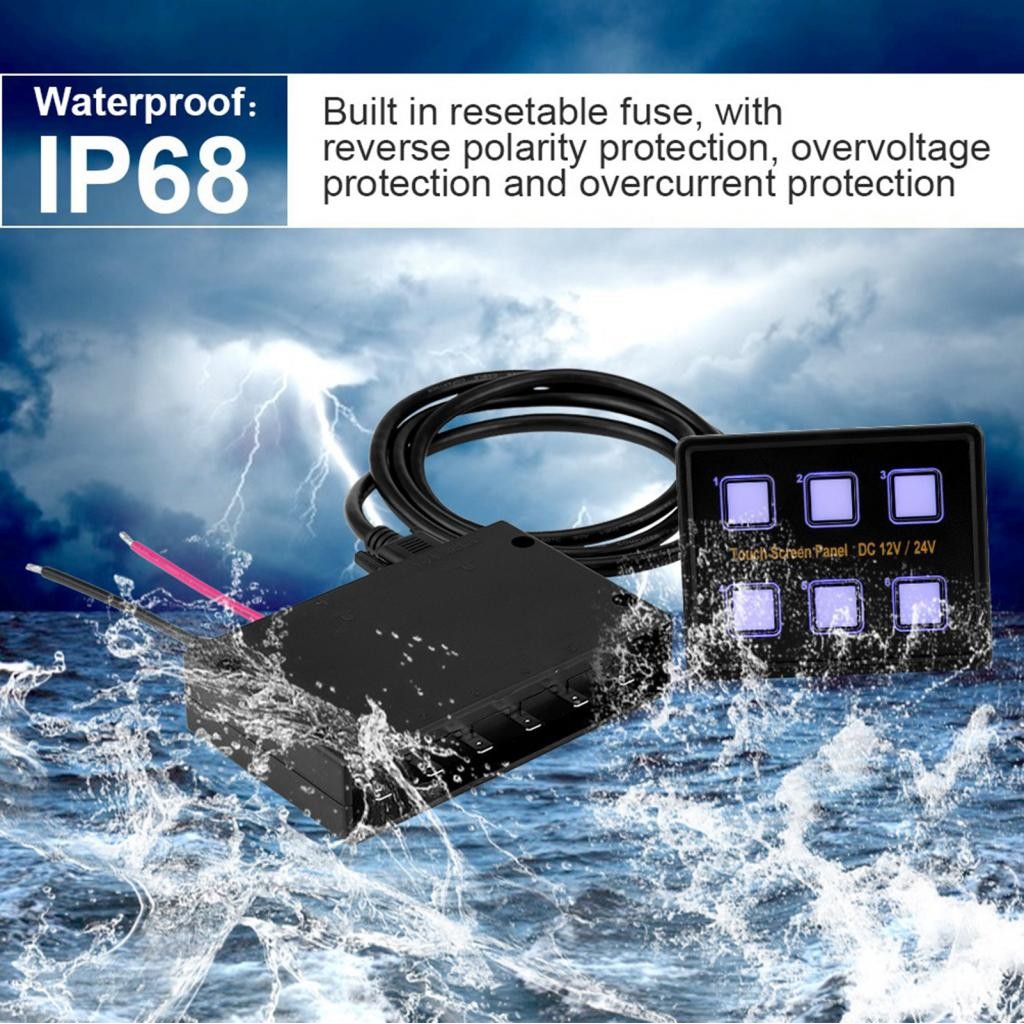 Flyingshop Keenso 12V / 24V 6 Gang Waterproof Control Panel Box LED ...