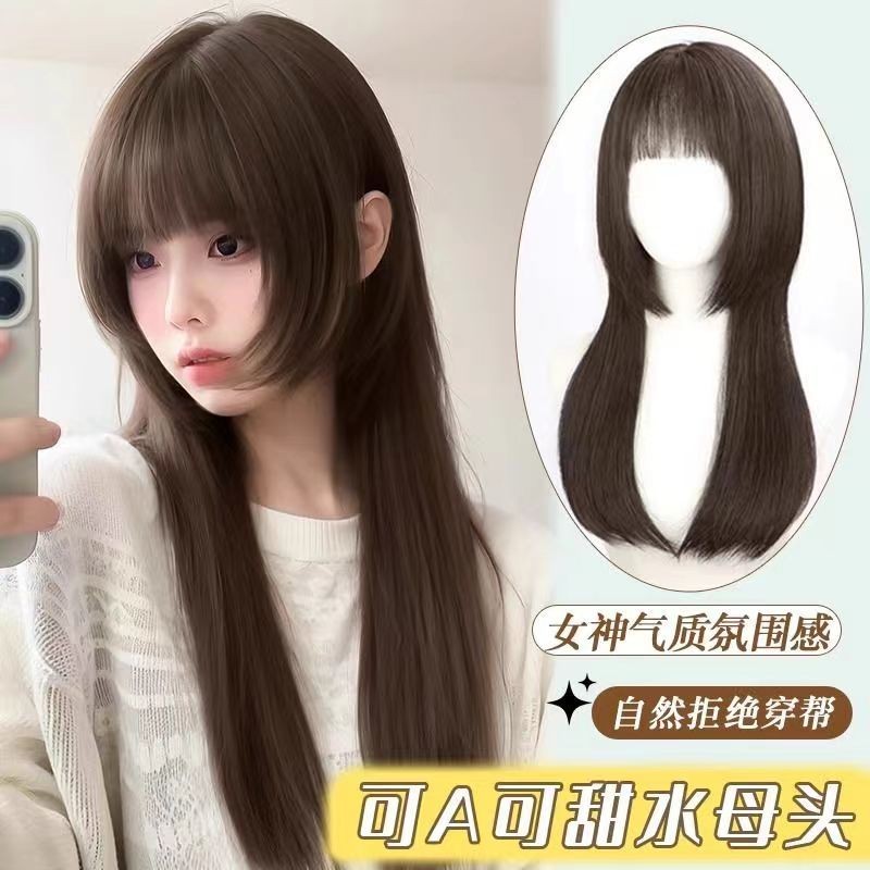 W Female Full Headgear Princess Cut Long Hair Simulation Hair lolita ...