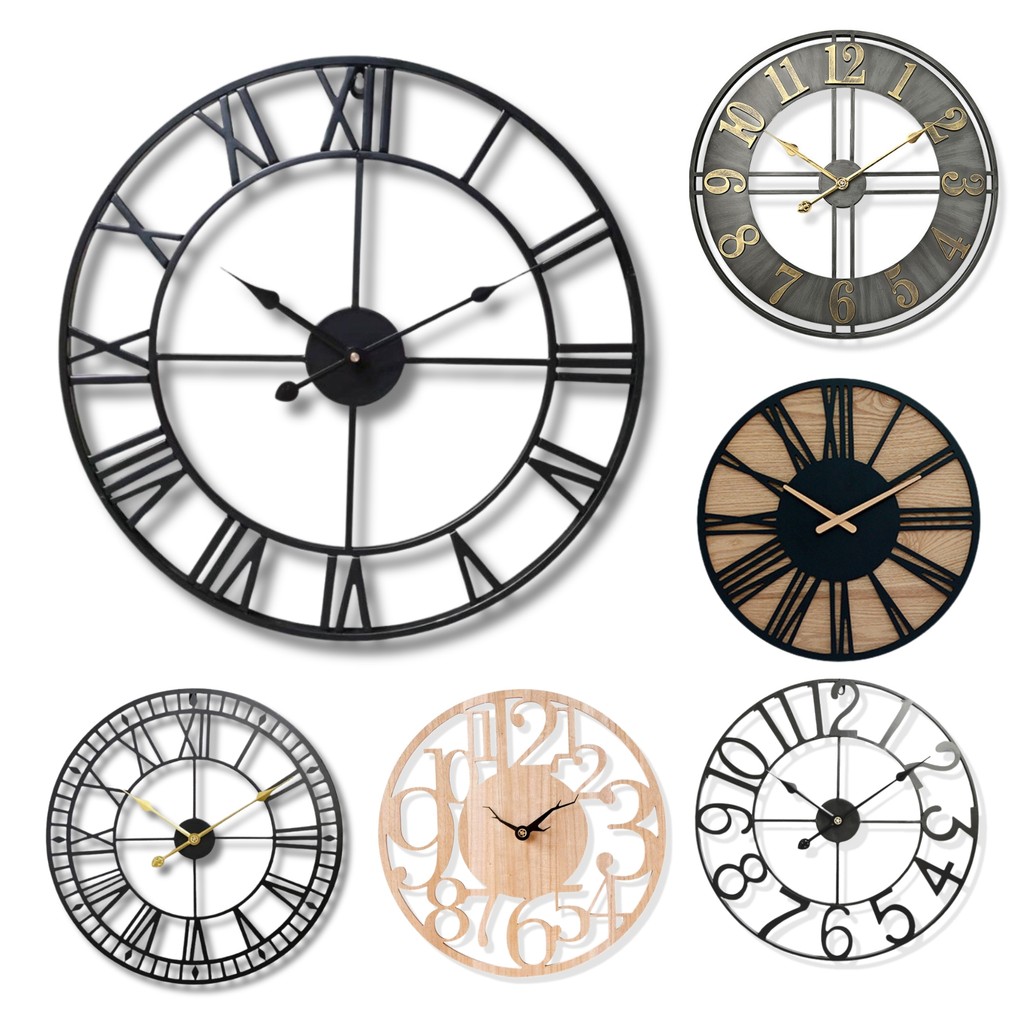 Jam Dinding Besar Ruang Tamu Minimalist Wall Clock Aesthetic Hiasan