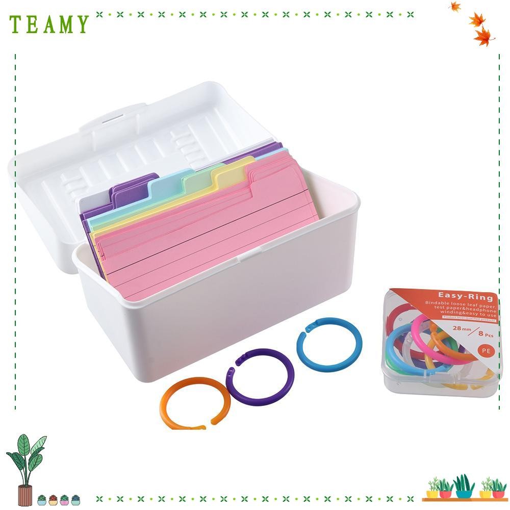 TEAMY Tabbed Index Cards, 150PCS 8PCS Rings Flash Card Dividers ...