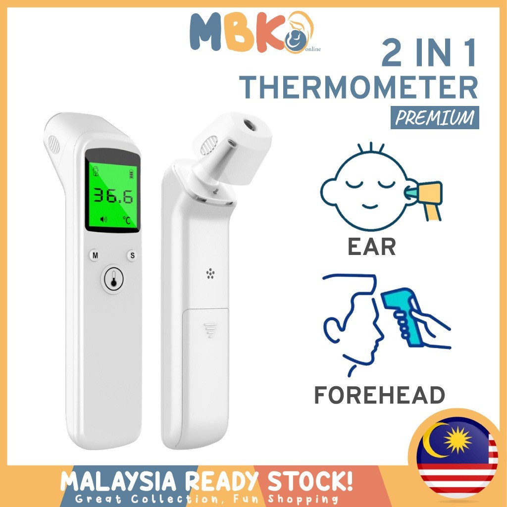 Ready Stock 2IN1 Forehead & Ear Digital Infrared Temperature Scanner ...