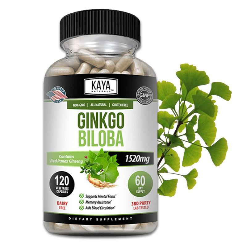 Ginseng and Ginkgo Biloba capsules to support brain nerve health and ...