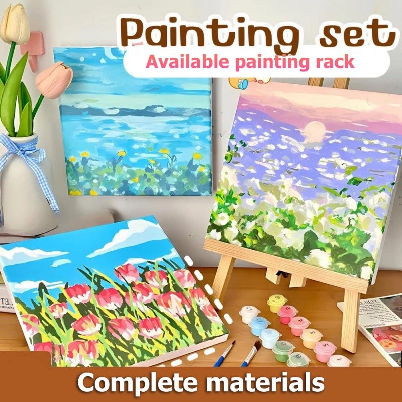 DIY Digital Oil Paint 20x20cm Canvas Painting By Number With Frame ...
