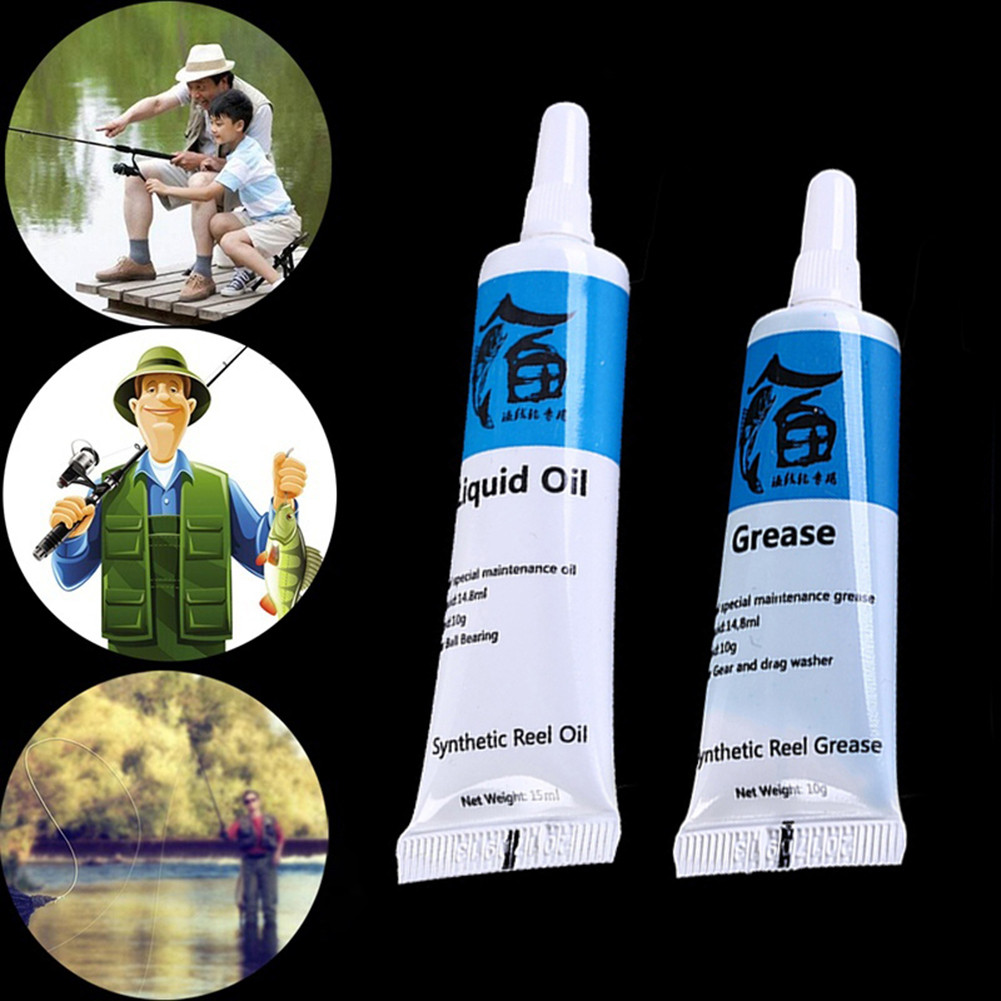 MAL- Fishing Spinning Reel Metal Bearing Gear 15g Lubricating Oil + 10g ...