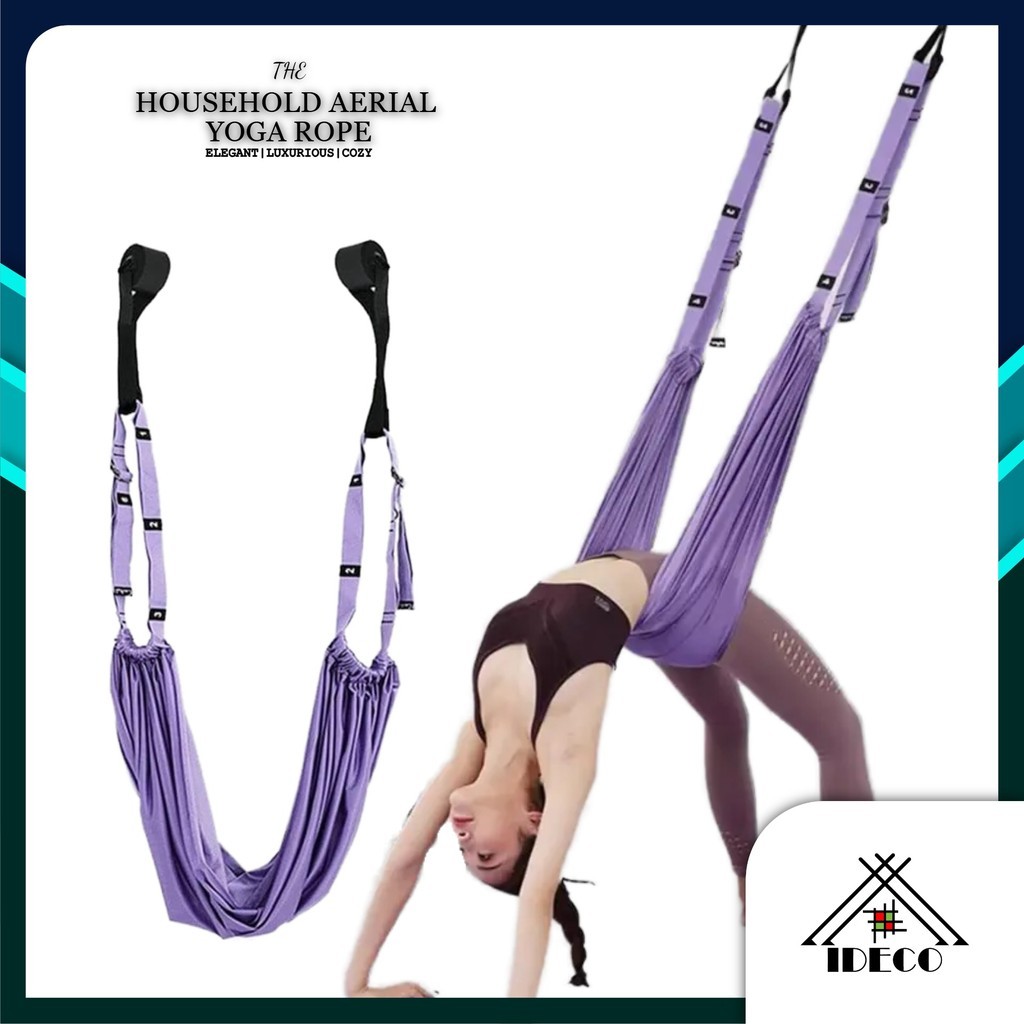 iDECO™ Aerial Yoga Rope Stretching Belt Training Pilates Fitness ...