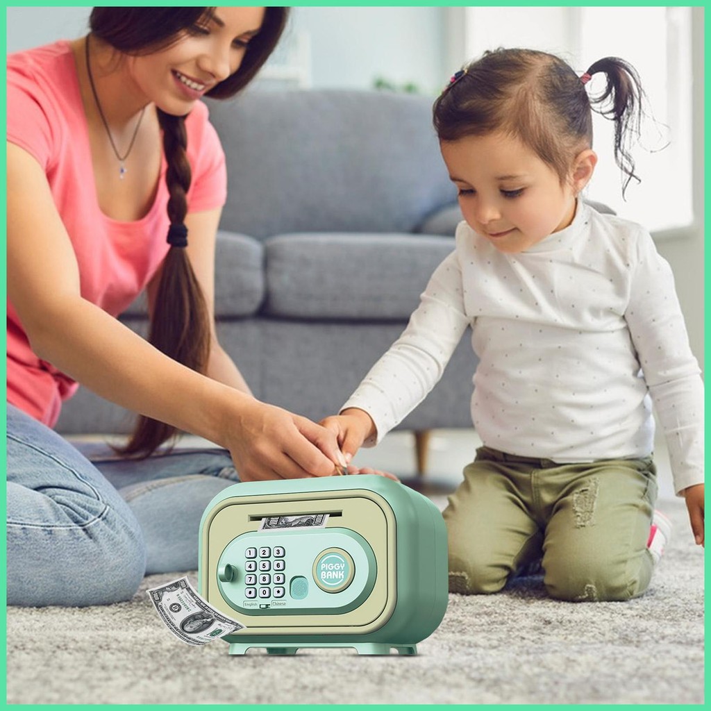Kids Money Bank Cash Coin Container Savings Machine Electronic Money ...