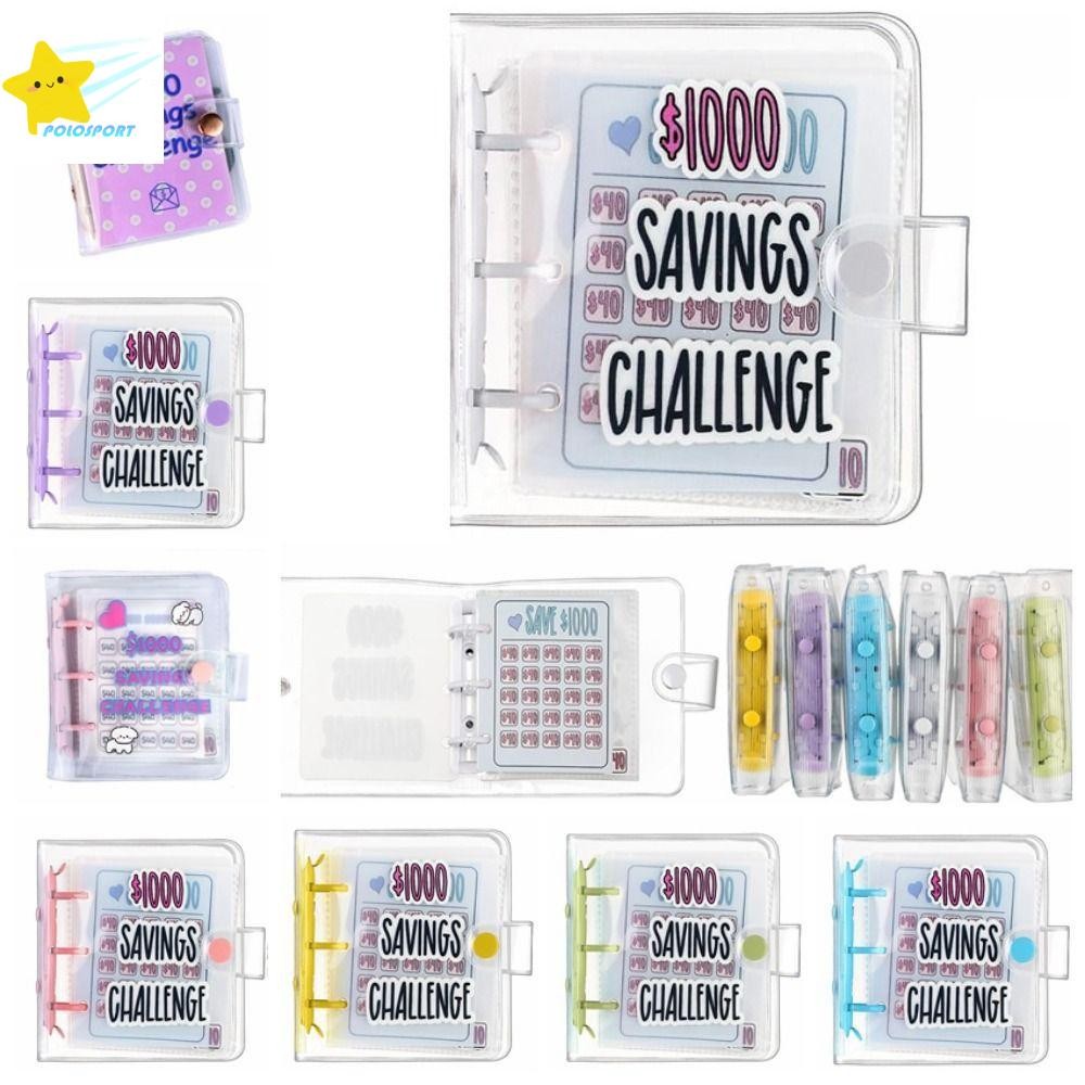 POLOSPORT cash deposit book Money Saving Binder, Mini PVC Savings ...