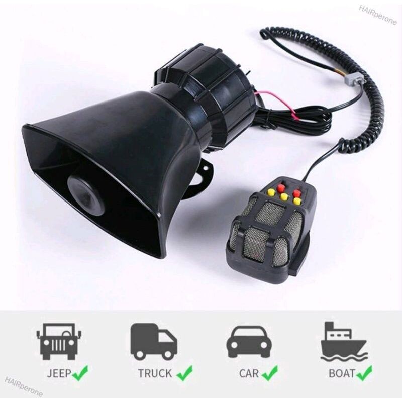 100W Universal Car Loud Sound Warning Alarm Siren Horn Security Patrol ...