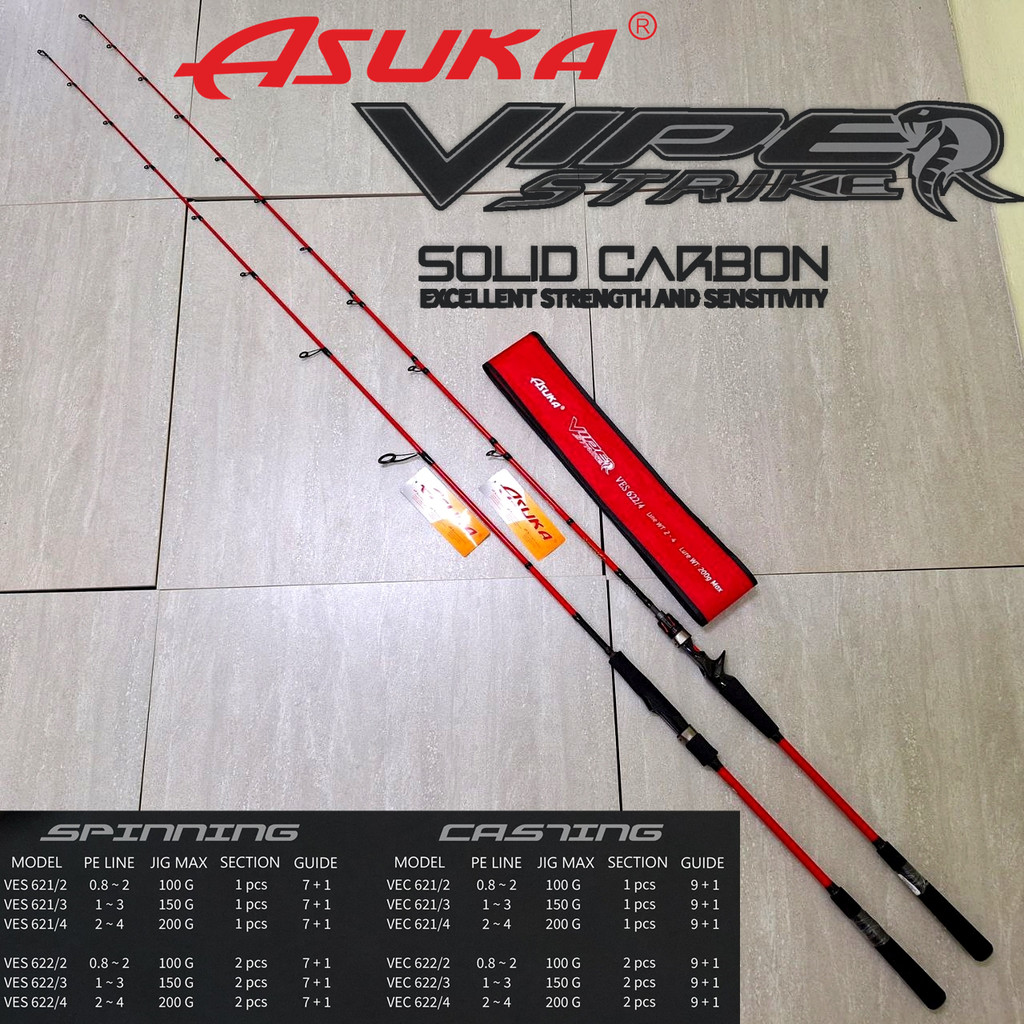 ASUKA VIPER STRIKE SOLID CARBON JIGGING ROD BOTTOM ROD | Shopee Malaysia