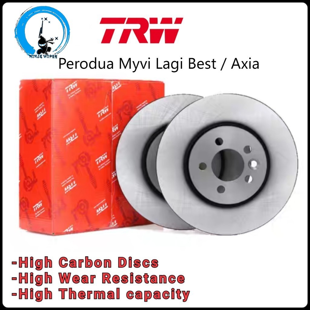 Original TRW Front Disc Rotor - Perodua Myvi Lagi Best / Axia (1 Pair ...