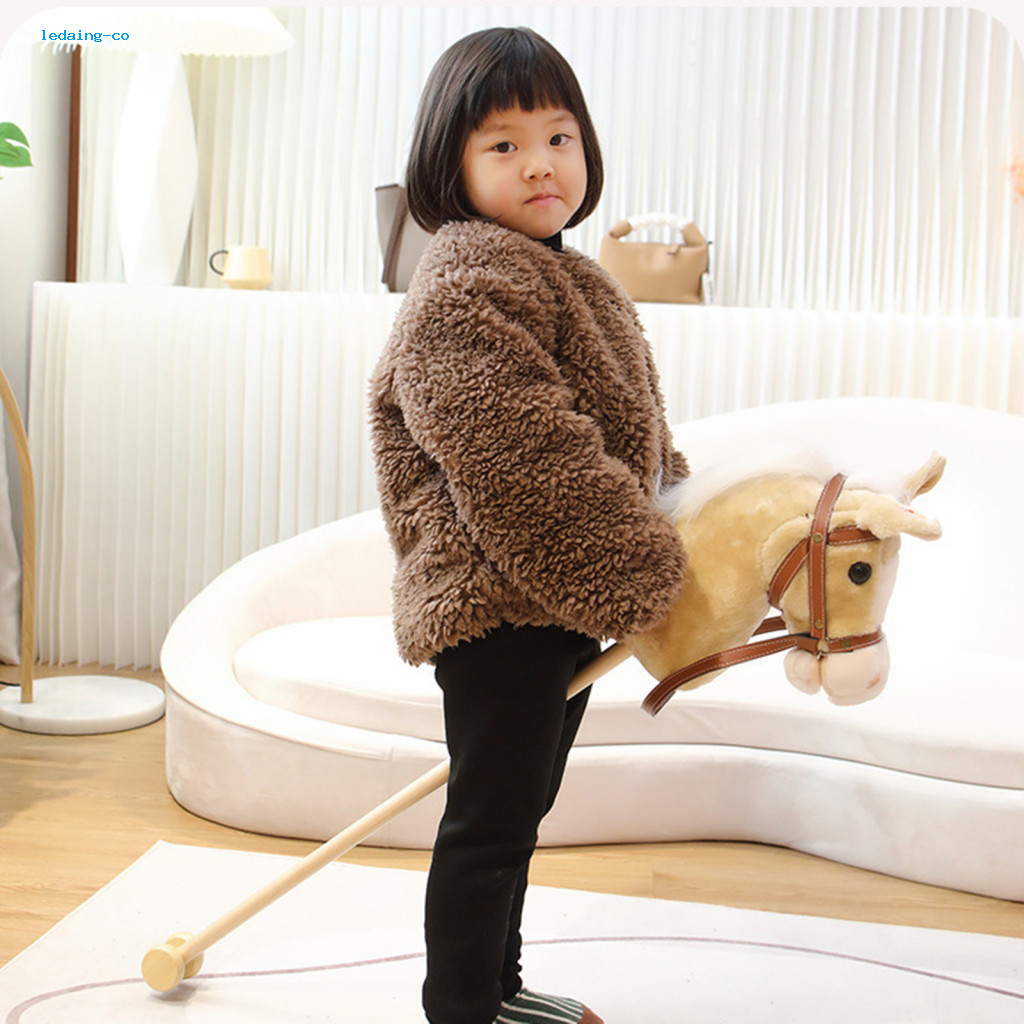 ledaing Hobby Horse Riding Stick Pony Head Riding Toy Handcrafted Plush ...