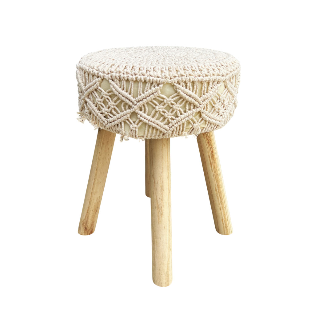 Macrame Stool / Woven Ottoman / Crafts Pouf - FRM4052 | Shopee Malaysia