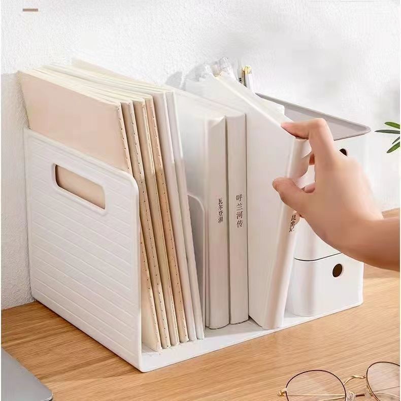 Desktop Bookshelf Book File Storage Box Student Bookend Shelf Drawer ...