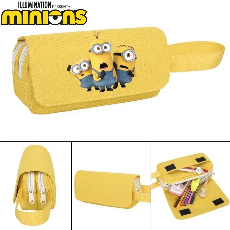 Minions Cartoon Printing Student Anime Stationery Bag Zipper Storage Pen Box School Gift ...