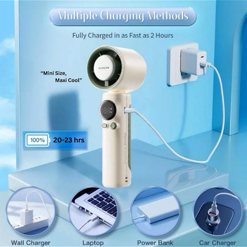 Portable Handheld Fan Adjustment Turbo Fan 100 Speed High-speed ...