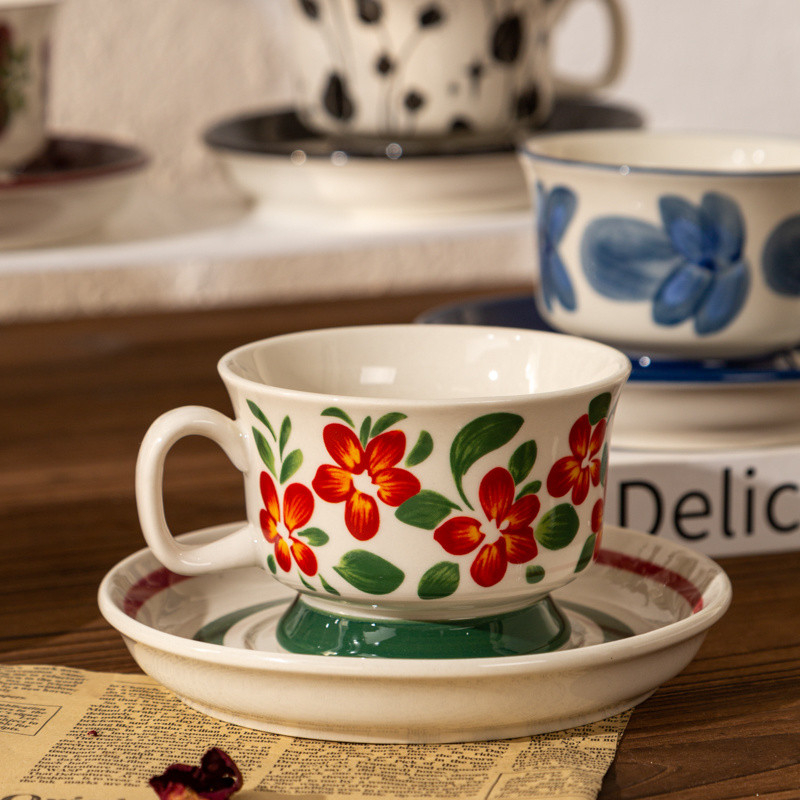 Finland Medieval Coffee Set Suit Good-looking Ceramic Mug with Spoon ...