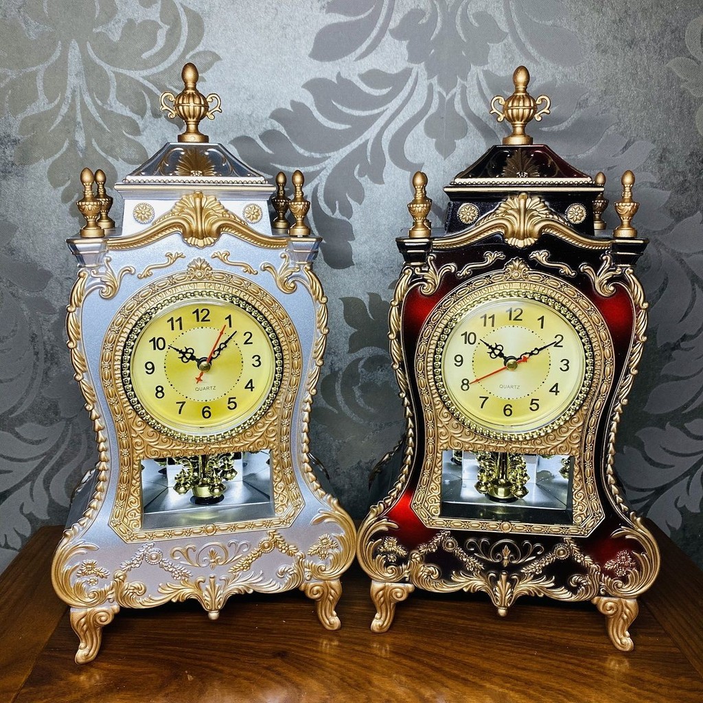 The fate Home European Retro High-End Desk Clock Silent Scan Hourly ...