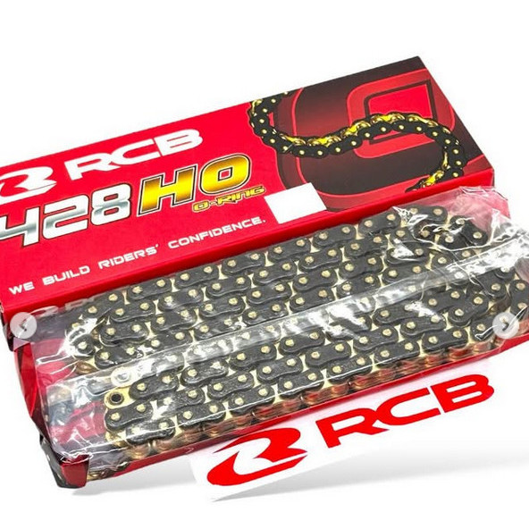 428HO / 415HO / 428H / 415H RCB BLACK/GOLD SPROCKET CHAIN [ 124L / 132L ...