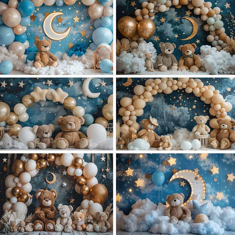 DASHAN 10x8ft Polyester Happy Birthday Backdrop Baby Ghana
