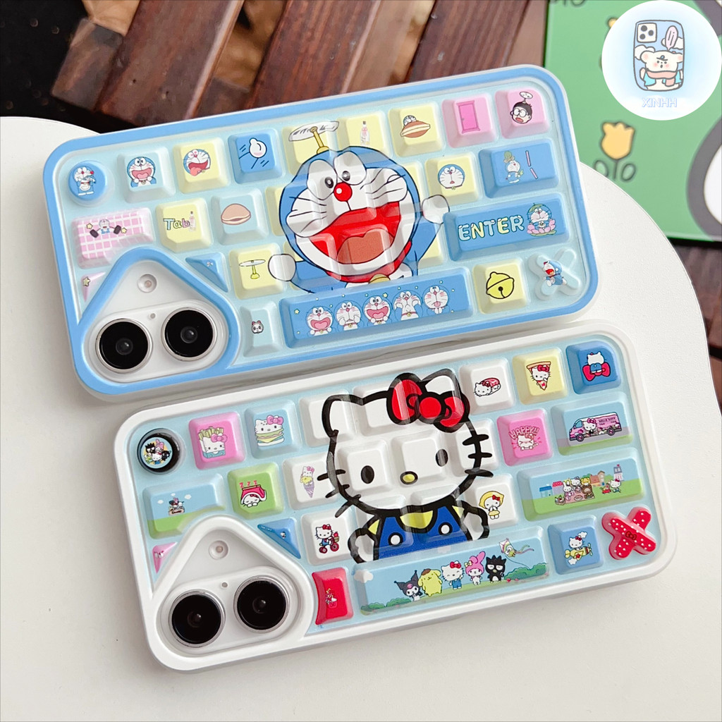 Hello Kitty Doraemon 3D Keyboard Fun Phone Case Suitable for IPhone 16 ...
