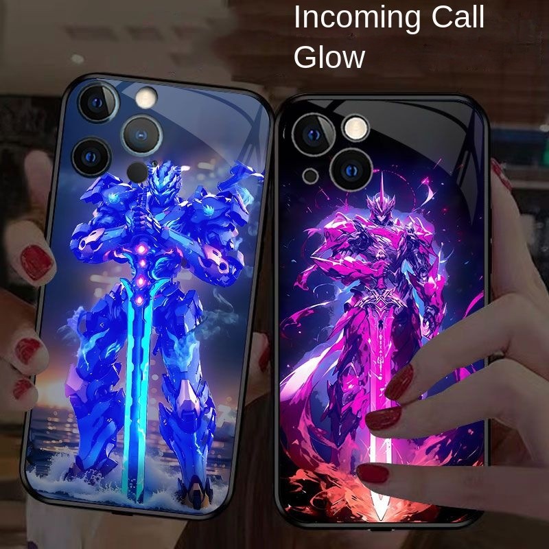 LED Case for Iphone 15Pro 14 Plus 13 Pro Max Phone Case Cartoon Casing ...