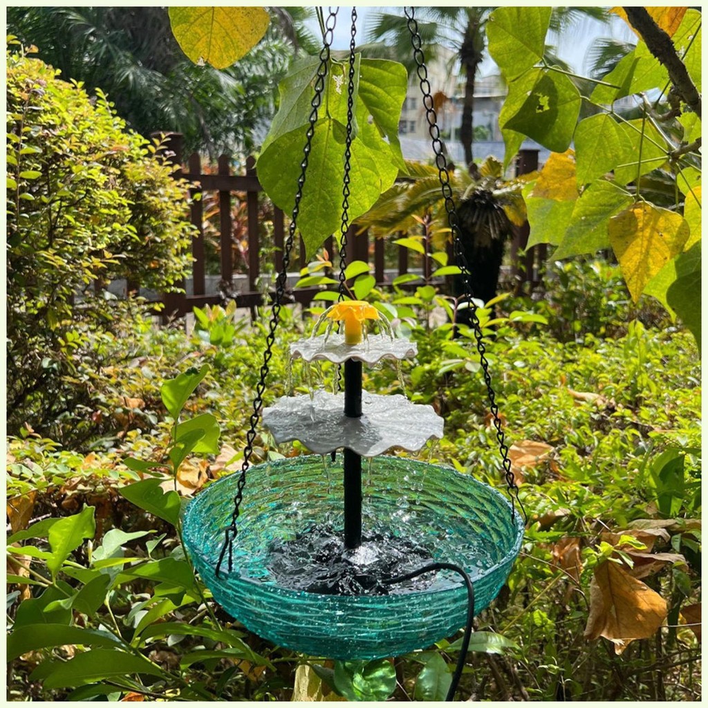 Bird Feeder Water Fountain Bird Bath Feeder Combo for Outdoors Bird ...
