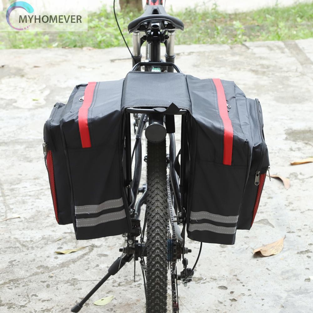 20L Bike Rear Rack Double Pannier Bag Large Capacity Reflective Luggage ...
