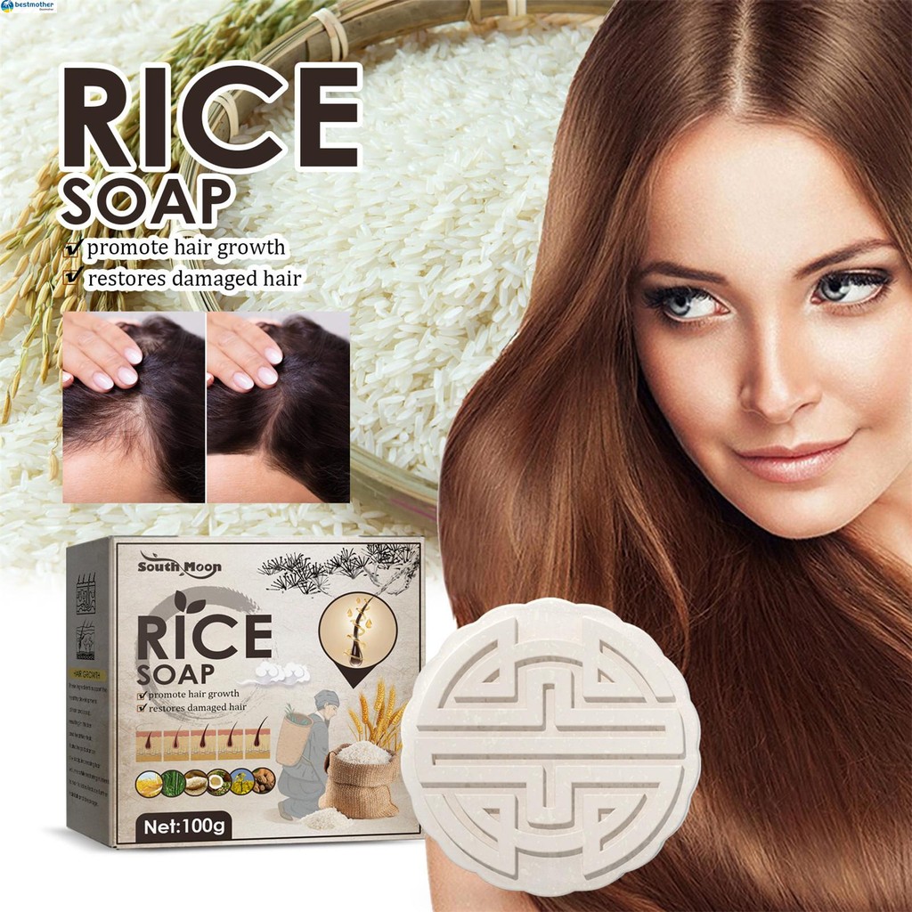 Rice Water Shampoo Bar Strengthening Hair Dry Hair All-Natural for Hair ...