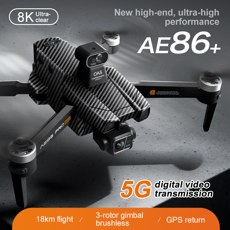 AE86 Pro Max+ 8K Drone with Gimbal, Screen Controller, Air-Drop, 500g ...