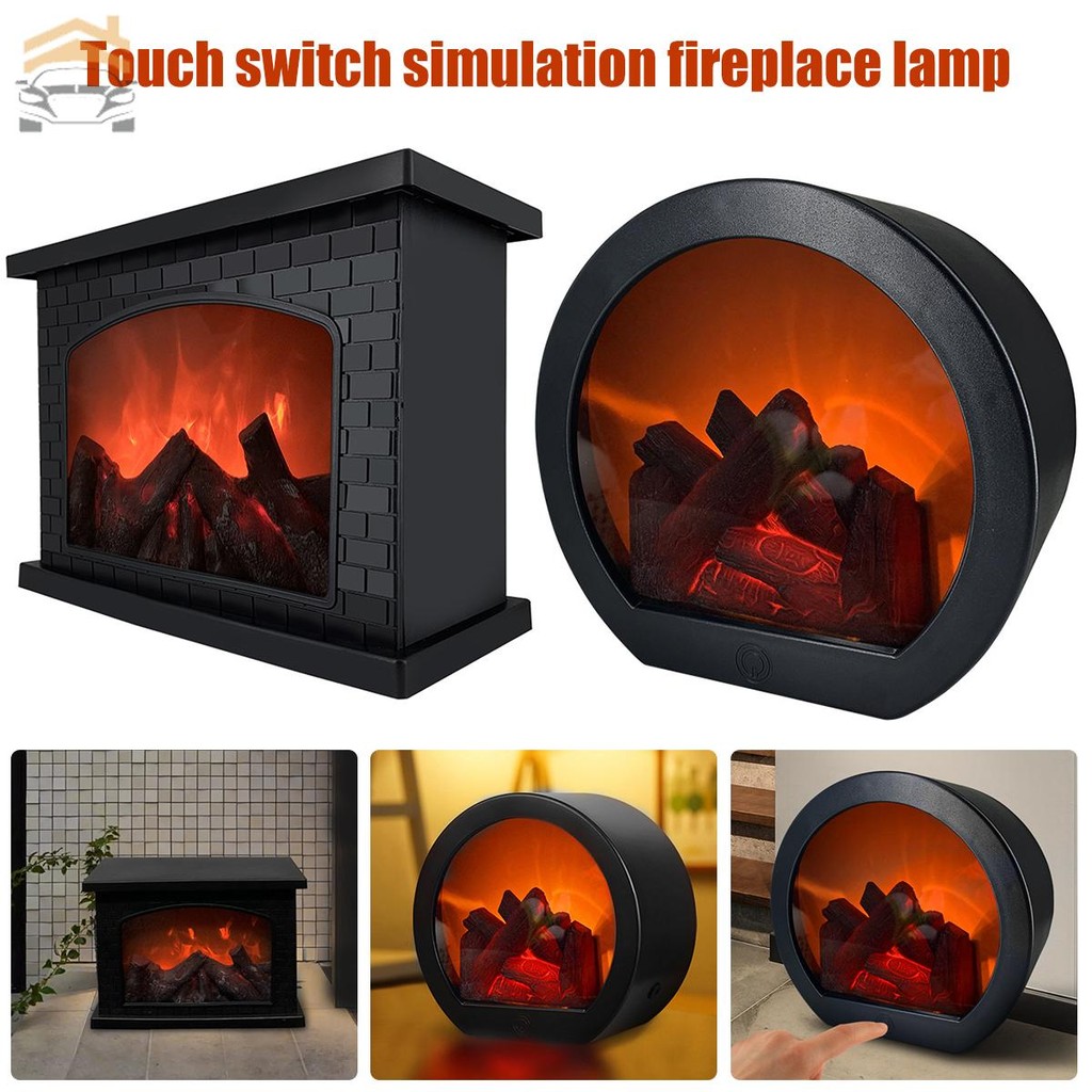 LED Fireplace Lantern with USB/Battery Power, Touch Switch, Simulation ...