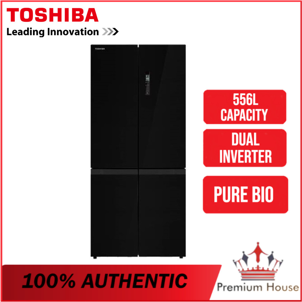 Toshiba 556L GR-RF610WE-PGY(22) 4 Glass Door Dual Inverter Refrigerator ...
