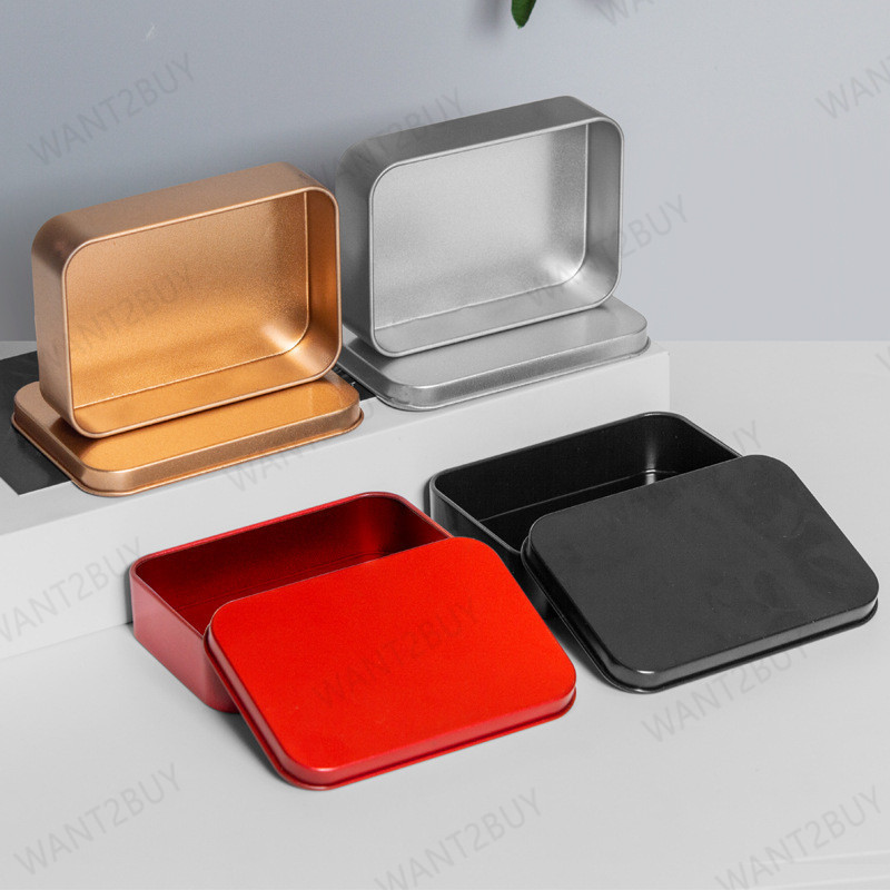 JOY Empty Candy Box 3Size Rectangle Metal Tin Flip Storage Box Case ...