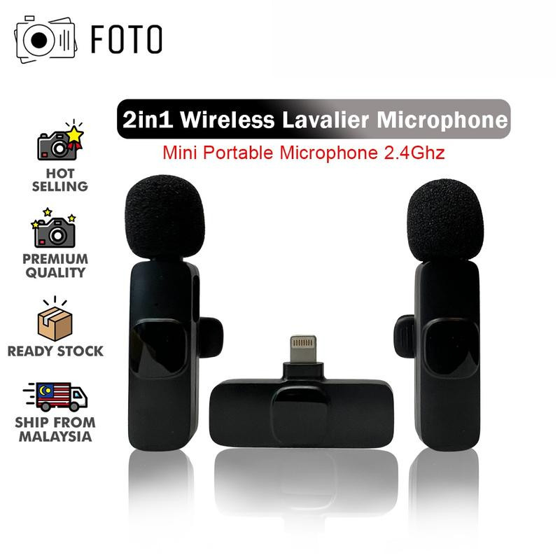 Foto K9 2in1 Wireless Microphone Recording Mircophone Smart Noise ...