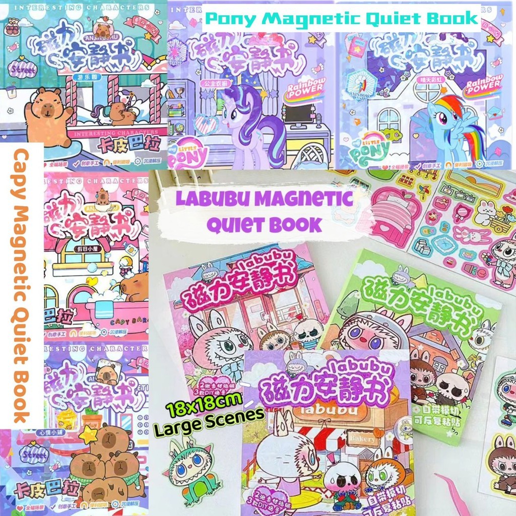 18cm Large Scenes Capy/Unicorn/Labu Magnetic Quiet Book For Kids ...
